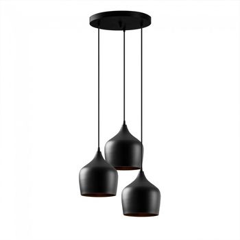 Lámpara colgante momo 22 negro (3 luces)