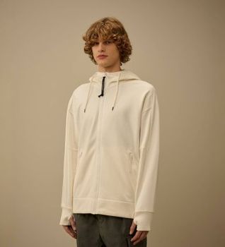 C.P. Company para hombre. RCCMSS715A005086W Sudadera Diagonal Raised Fleece Goggle blanco (XL), Casual, Algodón, Manga larga