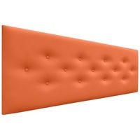dhome cabecero de polipiel con 3 hileras intercaladas de botones cabezal tapizado cama lujo naranja 160cm