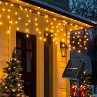 aigostar cortina luces navidad exterio para exteriores 3m5m04m 100 led 8 modos luces navidad cortina ip65 luces led de cortina de carambano para bodas fiestas navidad blanco calido