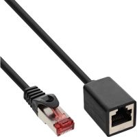 inline cable de red extensor rj45 ftp cat6 machohembra 2m negro