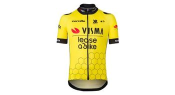 Maillot de manga corta team visma lease a bike 25 negro   amarillo agu nino