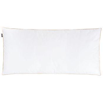 Almohada De Plumas Y Plumón De Pato De Perfil Bajo Para Cama Triple Compartimento Funda De Algodón De Primera Calidad Blanco 40 X 80 Cm Etna