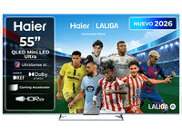 tv qled mini-led 55 - haier m90 series h55m90gux 4k hdr10 google tv dolby atmos sonido kef gaming 144hz negro