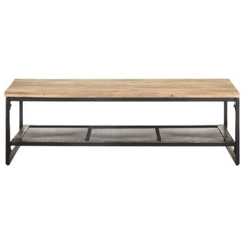 Mesa De Centro 110x60x35 Cm Mango Sin Tratar - Marrón