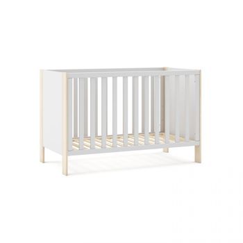Cuna De Estructura Resistente 65,5x123,2 Cm Misty Breeze Blanco - Oak Soft 123,2 X 80 X 65,5 Cm