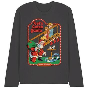 Steven Rhodes Camiseta manga larga Let's Catch Santa para mujer