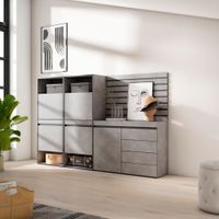 zapatero efecto madera cemento 227x35x145cm