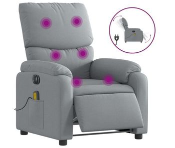 Vidaxl sillón reclinable de masaje eléctrico tela gris claro