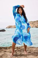 limited collection camisa playera larga azul estampada mujer curvy y tallas grandes limited collection