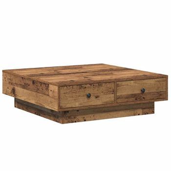 Mesa De Café - Mesa De Centro - Mesa Baja Madera Vieja 90 X 90 X 28 Cm Madera De Ingeniería