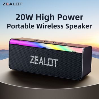 Altavoz Bluetooth Zealot-S72 Motion+ con Audio de 20W, Subwoofer de Alta Resolución, Resistente al Agua IPX6, Altavoz Portátil de 3000mAh
