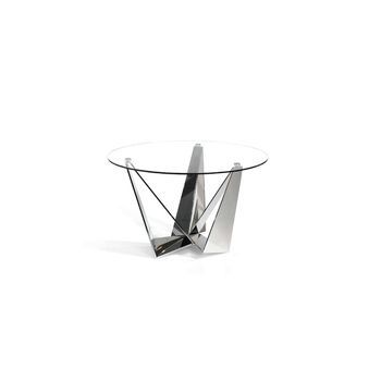 Mesa Fija Circular De Vidrio Templado Con Diseño Moderno