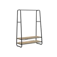 perchero burro recibidor con estantes ganchos en forma de s marco de acero marron turquesa  negro mate  100a cm