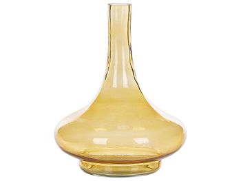 Jarrón decorativo de vidrio amarillo h30