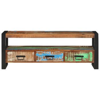 Mueble De Tv | Mueble De Salón | Gabinete De Tv Madera Maciza Reciclada 120x30x45 Cm