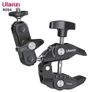 Ulanzi R094 Super Clamp con Rosca Extendida de 1/4 y 3/8 para Brazo Mágico, Luz LED de Relleno, Micrófono, Abrazadera de Cabezal Esférico Universal, Carga Máxima 1.5kg