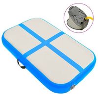 esterilla inflable de gimnasia con bomba pvc azul 60x100x15 cm vidaxl