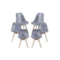 pack 6 sillas synk vintage de polipiel 834940 cm - gris claro