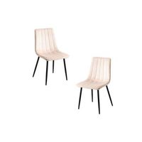 pack 2 sillas liny terciopelo de terciopelo 864037 cm - beige