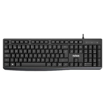 Teclado de membrana Nilox NXKBE000013 Layout ES 12 teclas multimedia USB negro