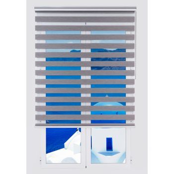 Estor Noche Y Día, Estor Enrollable Con Doble Tejido Margaery, 160 X 250 Cm. Gris Estoralis