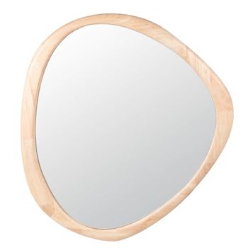 Espejo orgánico de madera de caucho