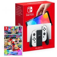 nintendo switch oled blanca  mario kart 8 deluxe nintendo switch