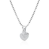 cadena corazon de plata 925 grabable con circonita cubica