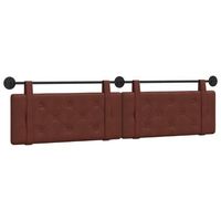 cabecero colgante marron brillante pu antiguo vidaxl