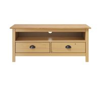 mueble de tv hill madera maciza pino marron miel 110x40x47 cm