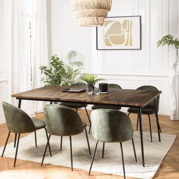 Mesa de comedor rectangular de madera reciclada de 200 x100 cm