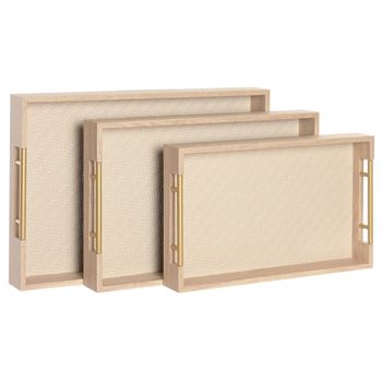 Bandeja set 3 madera 48x32x5,5 natural