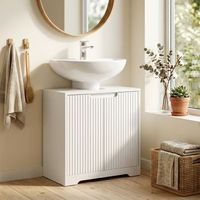 mueble bajo lavabo de melamina homcom 60x30x60 cm-blanco
