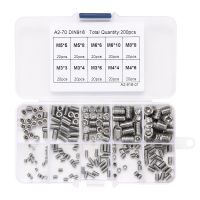 juego de tornillos de acero inoxidable 304 de 200 piezas con cabeza de acero m3 m4 m5 m6 m8 y punta conica juego de sur