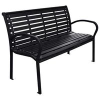 banco de jardin acero y wpc negro 116 cm vidaxl