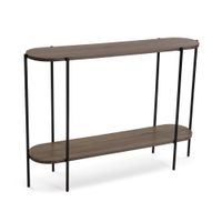 consola de entrada en aglomerado efecto madera y metal marron y negro