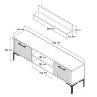 mueble tv con estante riga blanco