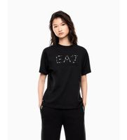 ea7 para mujer 7w001096af21636 camiseta de punto logo series negro l casual algodon manga corta