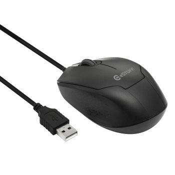 Ratón eSTUFF GLB213002 USB 1200 DPI Ambidextro Negro Clic silencioso