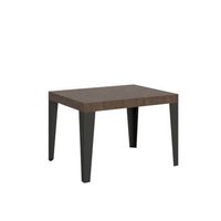 mesa extensible 80x120204 cm flame nogal estructura antracita