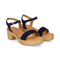 unisa sandalias con plataforma mujer - azul marino talla 37