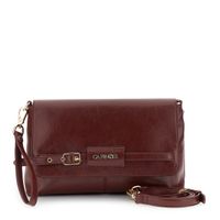clutch efecto piel brillante con detalle bordeaux