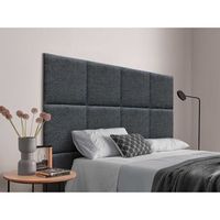 dhome cabecero tapizado compuesto de paneles autoadhesivos intercambiables serie luxury edition cama lujo dormitorio silver ebony 105cm