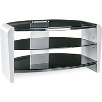 alphason francium 800 tv stand - white  smoked glass white