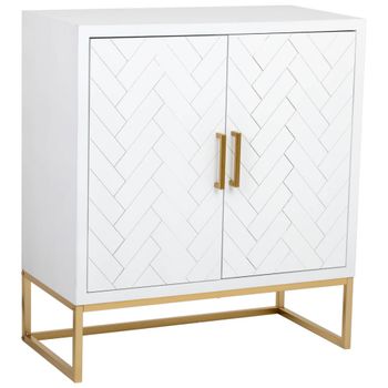 Aparador 1 cajón y 2 puertas de madera y metal 80x39,5x89