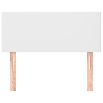 Cabecero Cama Mueble De Dormitorio De Cuero Sintético 90 X 5 X 78/88 Cm Blanco M02_0006373