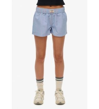 Superdry para mujer. W7110476A Shorts Stripe Elastic azul (S), Casual, Algodón