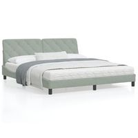 cama matrimonial  cama para adultos  estructura de cama con cabecero terciopelo gris claro 180x200cm cfw85528