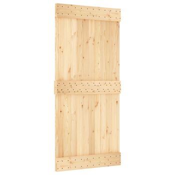 Puerta Narvik Natural 95 X 210 Cm Madera De Pino Sólido Vidaxl